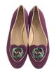 Charlotte Olympia Suede Crystal Embellishments Flats