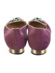 Charlotte Olympia Suede Crystal Embellishments Flats