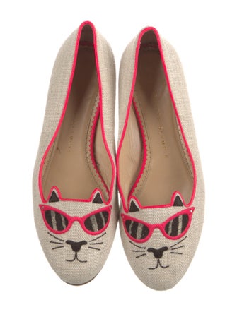 Charlotte Olympia Canvas Printed Ballet Flats
