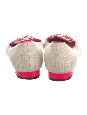 Charlotte Olympia Canvas Printed Ballet Flats