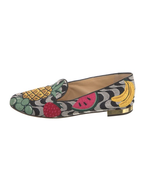 Charlotte Olympia Canvas Printed Loafers