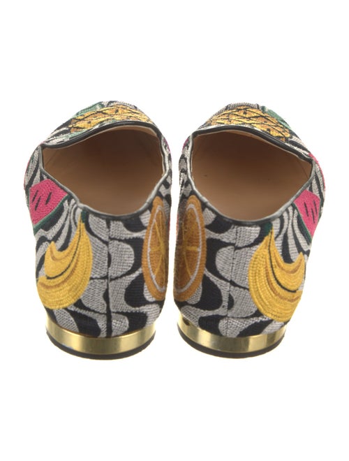 Charlotte Olympia Canvas Printed Loafers