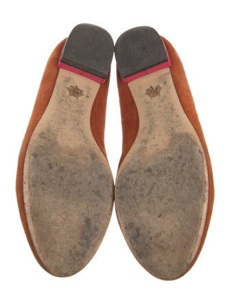 Charlotte Olympia Suede Embroidered Accent Loafers