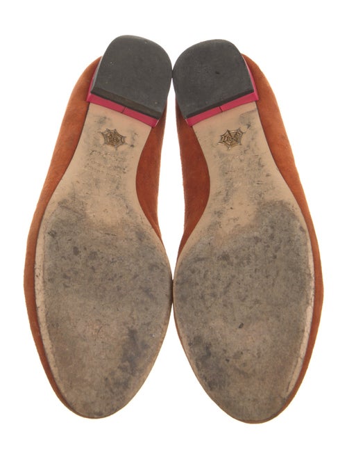 Charlotte Olympia Suede Embroidered Accent Loafers
