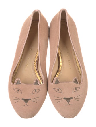 Charlotte Olympia Suede Flats