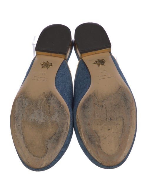 Charlotte Olympia Denim Embroidered Accent Mules