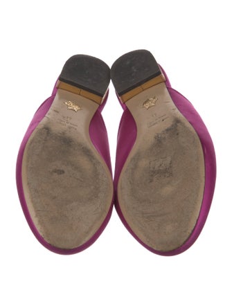 Charlotte Olympia Satin Embroidered Accent Mules