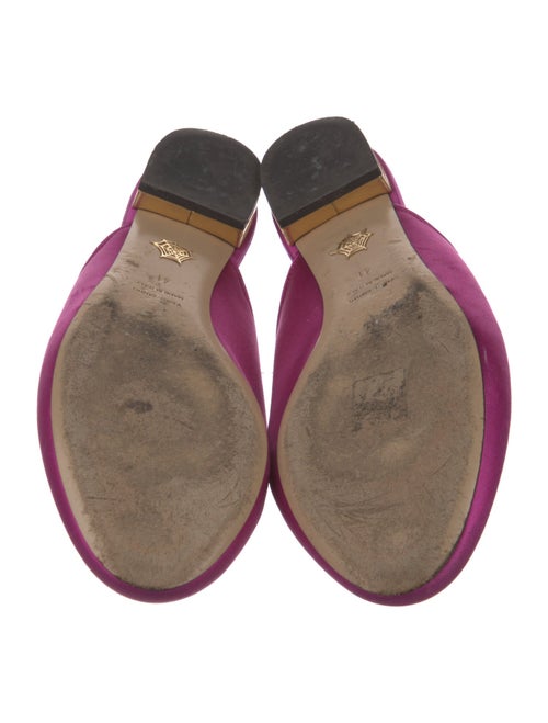 Charlotte Olympia Satin Embroidered Accent Mules