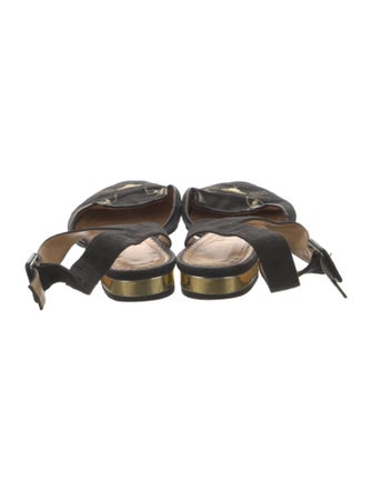 Charlotte Olympia Canvas Floral Print Slingback Flats