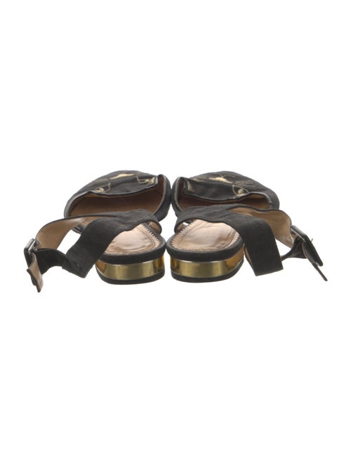 Charlotte Olympia Canvas Floral Print Slingback Flats