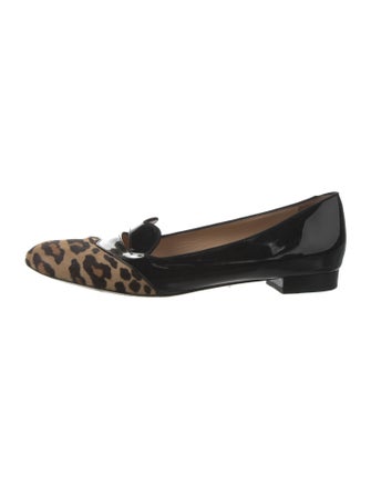 Charlotte Olympia Patent Leather Animal Print Loafers