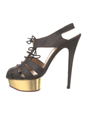 Charlotte Olympia Leather Slingback Sandals