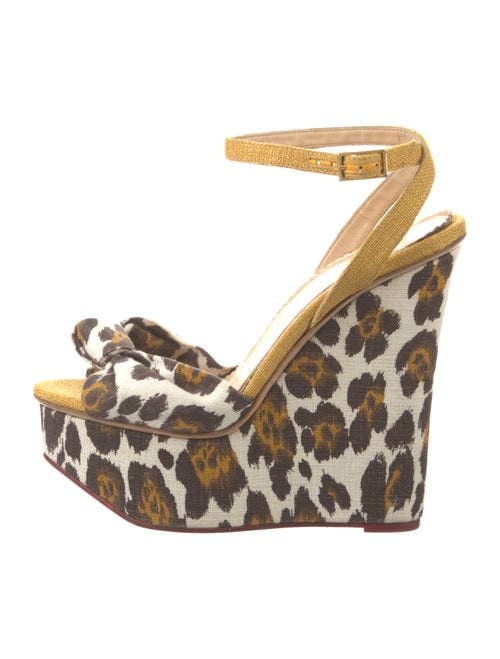 Charlotte Olympia Canvas Animal Print Sandals