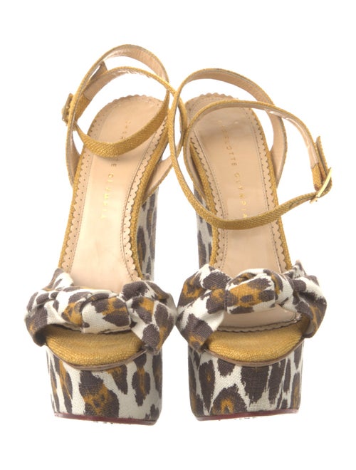 Charlotte Olympia Canvas Animal Print Sandals
