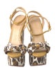 Charlotte Olympia Canvas Animal Print Sandals