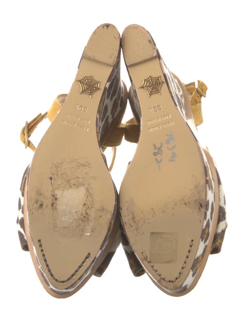 Charlotte Olympia Canvas Animal Print Sandals