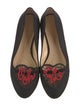 Charlotte Olympia Canvas Embroidered Accent Loafers
