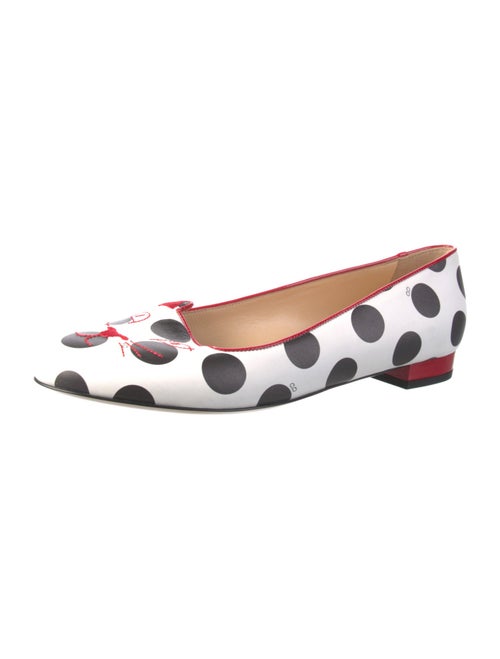 Charlotte Olympia Leather Polka Dot Print Ballet Flats
