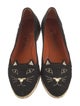 Charlotte Olympia Canvas Embroidered Accent Espadrilles