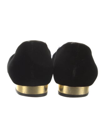 Charlotte Olympia Velvet Embroidered Accent Loafers