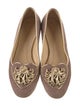 Charlotte Olympia Suede Crystal Embellishments Loafers
