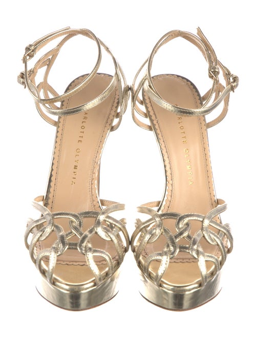 Charlotte Olympia Leather Cutout Accent Sandals