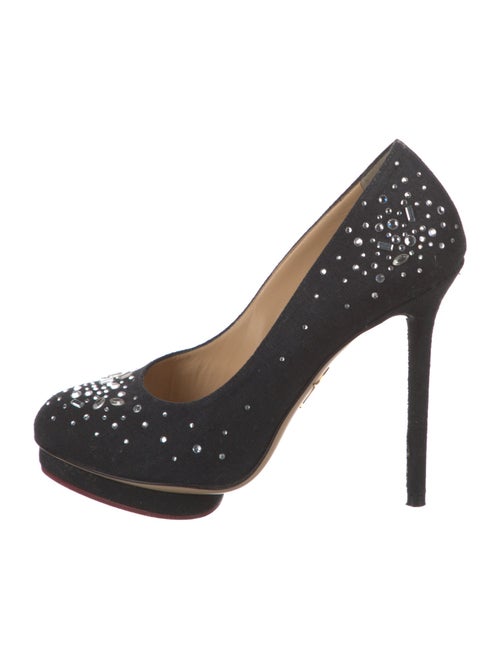 Charlotte Olympia Canvas Crystal Embellishments Pumps