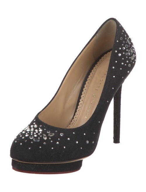Charlotte Olympia Canvas Crystal Embellishments Pumps
