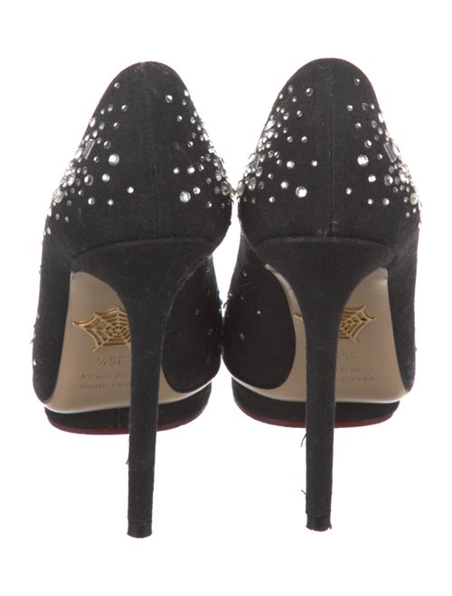 Charlotte Olympia Canvas Crystal Embellishments Pumps