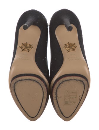 Charlotte Olympia Canvas Crystal Embellishments Pumps