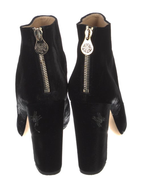 Charlotte Olympia Velvet Embroidered Accent Boots