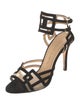 Charlotte Olympia Suede Mesh Accents Sandals