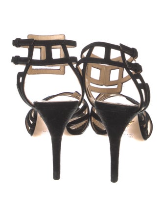 Charlotte Olympia Suede Mesh Accents Sandals
