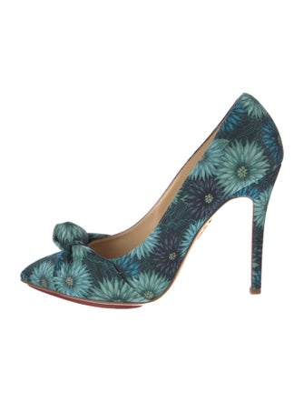 Charlotte Olympia Canvas Floral Print Pumps