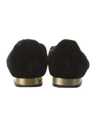 Charlotte Olympia Velvet Embroidered Accent Loafers
