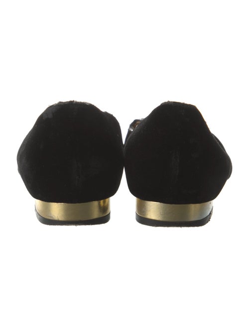 Charlotte Olympia Velvet Embroidered Accent Loafers