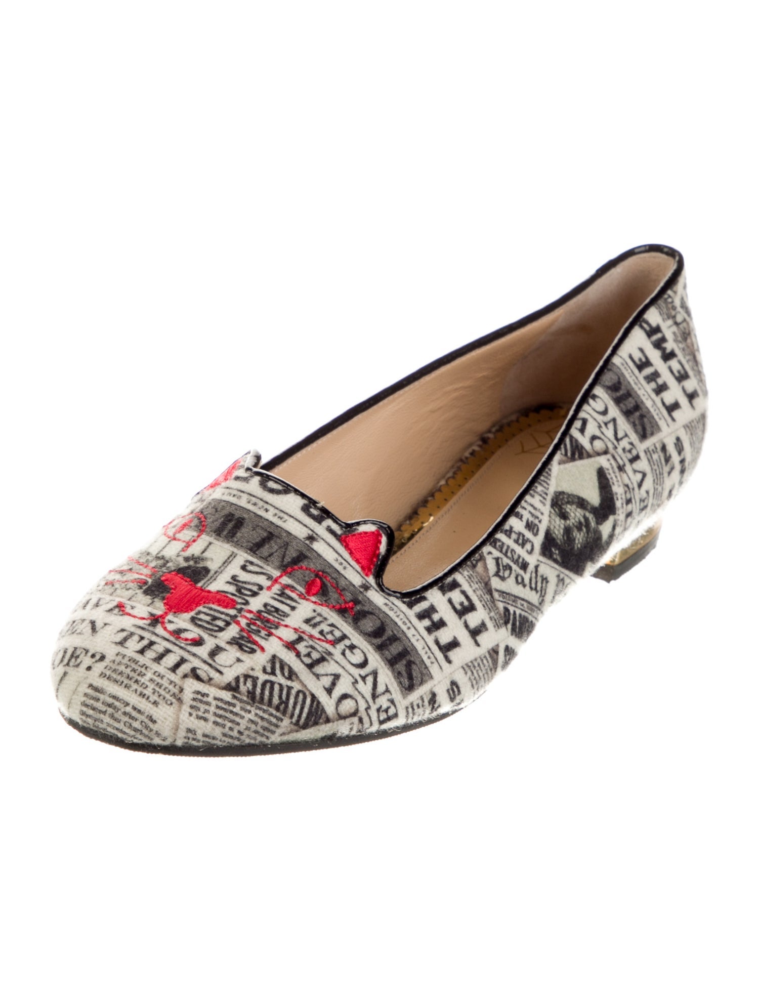 Charlotte Olympia Wool Printed Loafers