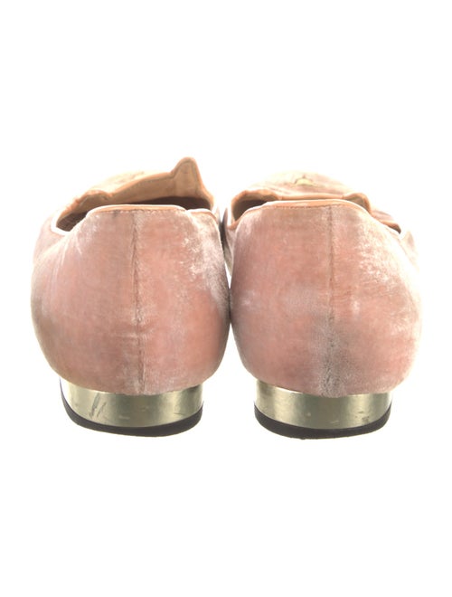 Charlotte Olympia Velvet Embroidered Accent Loafers