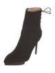 Charlotte Olympia Suede Leather Trim Embellishment Lace-Up Boots