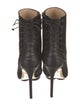 Charlotte Olympia Suede Leather Trim Embellishment Lace-Up Boots