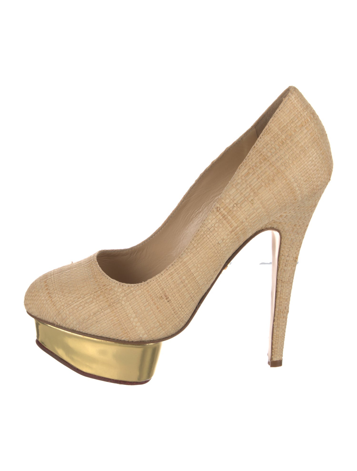 Charlotte Olympia Straw Pumps