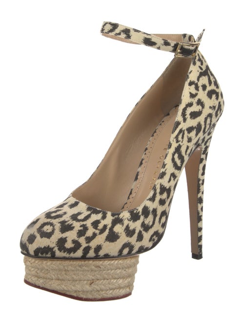 Charlotte Olympia Canvas Animal Print Pumps