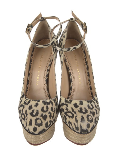 Charlotte Olympia Canvas Animal Print Pumps