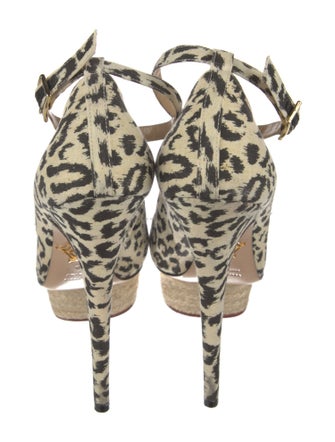 Charlotte Olympia Canvas Animal Print Pumps