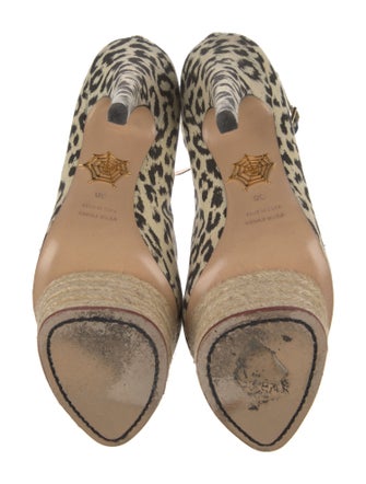 Charlotte Olympia Canvas Animal Print Pumps