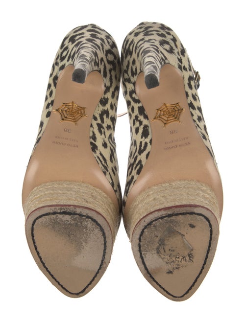 Charlotte Olympia Canvas Animal Print Pumps