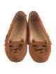 Charlotte Olympia Suede Beaded Accents Moccasins