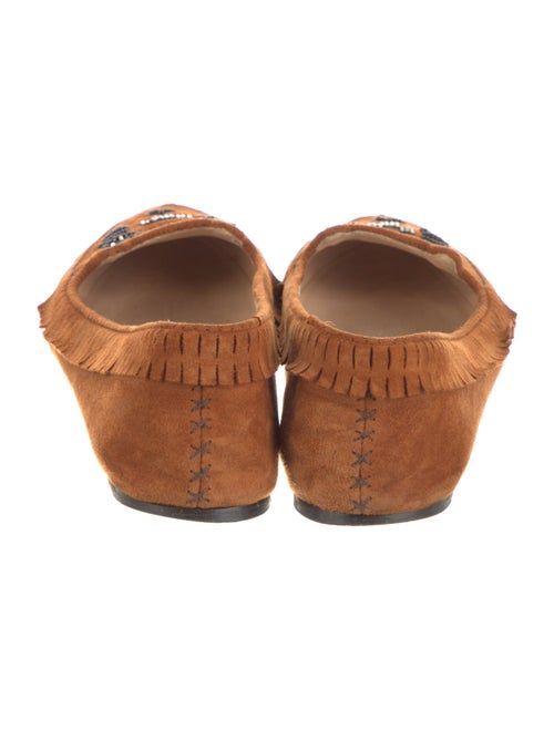 Charlotte Olympia Suede Beaded Accents Moccasins