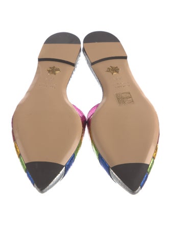 Charlotte Olympia Leather Colorblock Pattern Mules