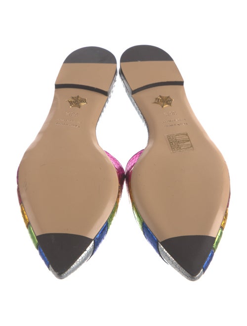 Charlotte Olympia Leather Colorblock Pattern Mules